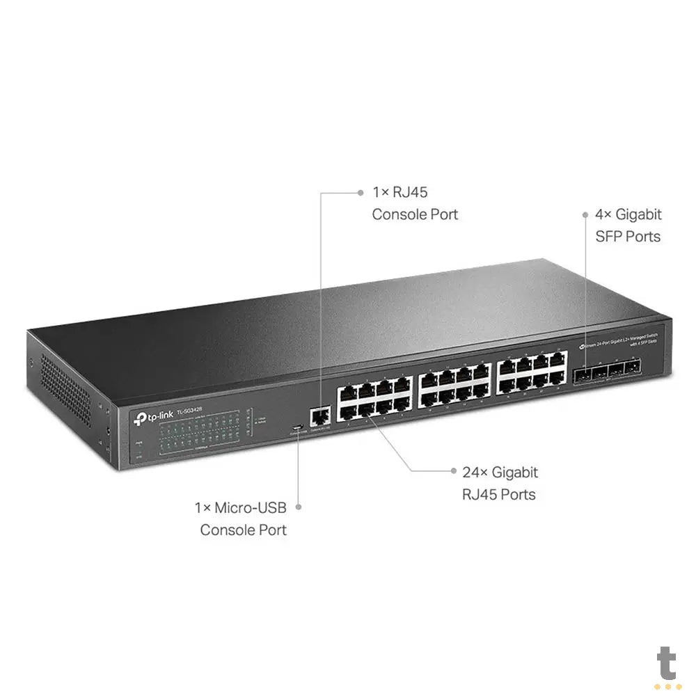 Switch 24 Portas Gigabit 10/100/1000 + 2 Portas SFP Tp-Link Gerenciavel - TL-SG3428 Truedata