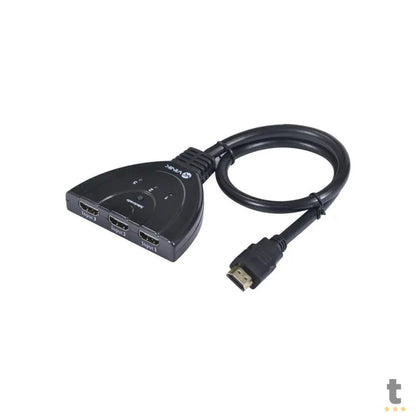 Switch Hdmi 3 Portas Vinik - Com Suporte - Conecta Até 3 Aparelhos Em 1 Monitor Truedata