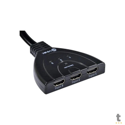 Switch Hdmi 3 Portas Vinik - Com Suporte - Conecta Até 3 Aparelhos Em 1 Monitor Truedata