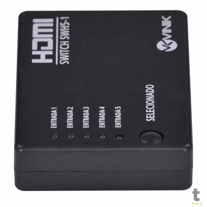 Switch Hdmi 5 Portas Vinik - Controle Remoto - Conecta Até 5 Aparelhos Em 1 Monitor Truedata