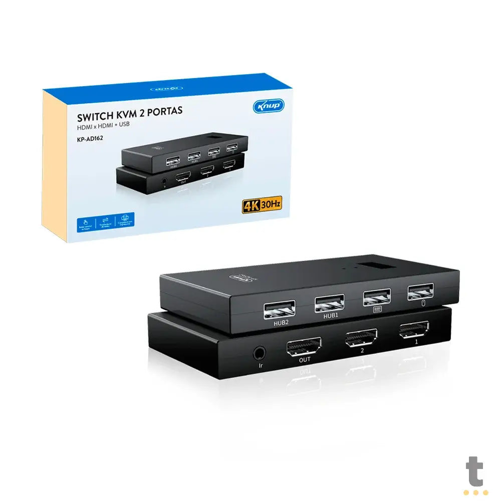 Switch Kvm HDMI 2 Portas Knup 4K 30Hz - KP-AD162 Truedata