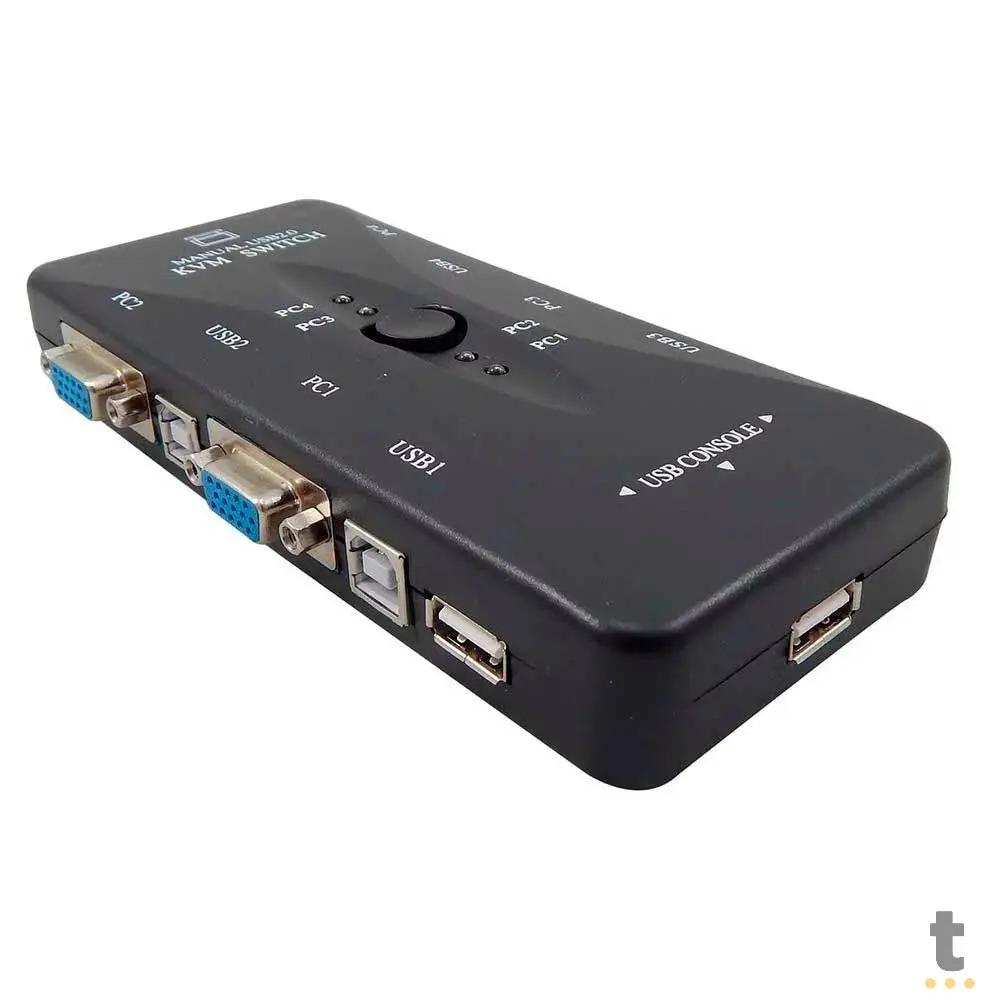 Switch Kvm Vga 4 Portas Lelong - 2.0 Kvm Switch - LE-5553 Truedata