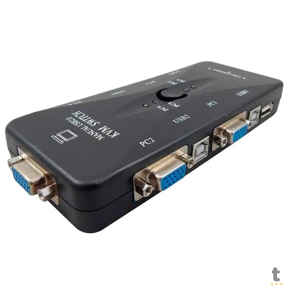 Switch Kvm Vga 4 Portas Lelong - 2.0 Kvm Switch - LE-5553 Truedata