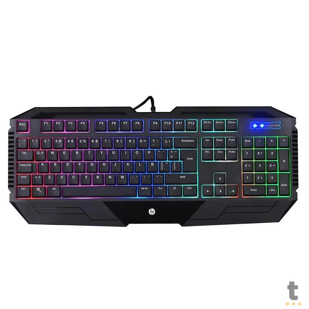 Teclado Gamer HP Usb Led Preto C/ RGB - K110 Truedata