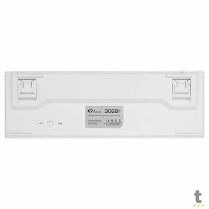 Teclado Gamer Mecanico Akko 3068B Plus White Switch Akko Orange RGB Branco Truedata