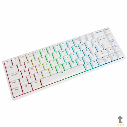 Teclado Gamer Mecanico Akko 3068B Plus White Switch Akko Orange RGB Branco Truedata
