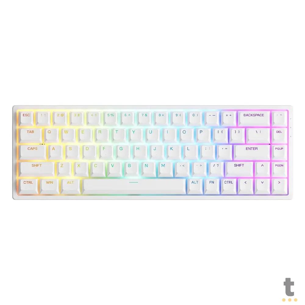 Teclado Gamer Mecanico Akko Asa 3068V2 Switch Jelly Pink RGB Branco Truedata