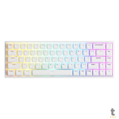 Teclado Gamer Mecanico Akko Asa 3068V2 Switch Jelly Pink RGB Branco Truedata