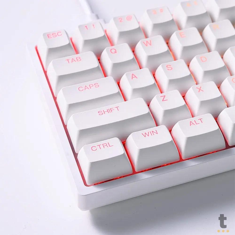 Teclado Gamer Mecanico Akko Asa 3068V2 Switch Jelly Pink RGB Branco Truedata