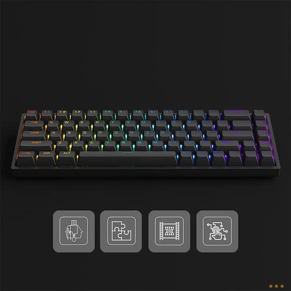 Teclado Gamer Mecanico Akko Asa 3068V2 Switch Jelly Pink RGB Preto Truedata