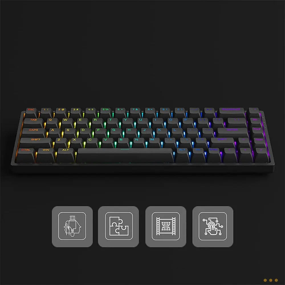 Teclado Gamer Mecanico Akko Asa 3068V2 Switch Jelly Pink RGB Preto Truedata
