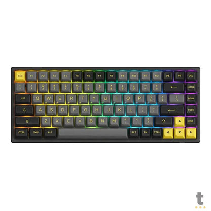 Teclado Gamer Mecanico Akko Asa 3084B Plus Switch Jelly Pink Preto e Amarelo Truedata