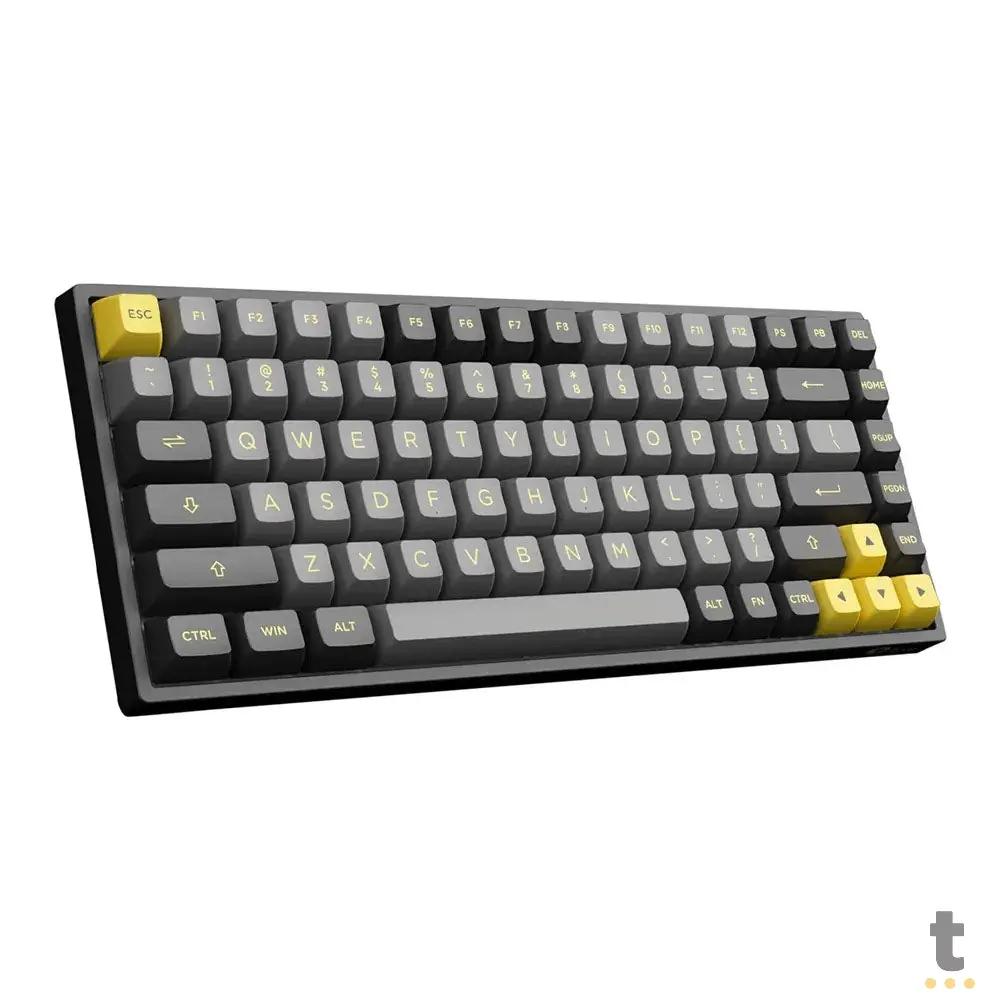 Teclado Gamer Mecanico Akko Asa 3084B Plus Switch Jelly Pink Preto e Amarelo Truedata