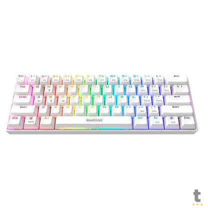 Teclado Gamer Mecanico Gamdias Hermes E3 RGB Switch Brown Branco - HERMES E3 RGB(US/BROWN/WH) Truedata