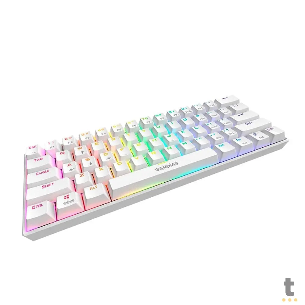 Teclado Gamer Mecanico Gamdias Hermes E3 RGB Switch Brown Branco - HERMES E3 RGB(US/BROWN/WH) Truedata