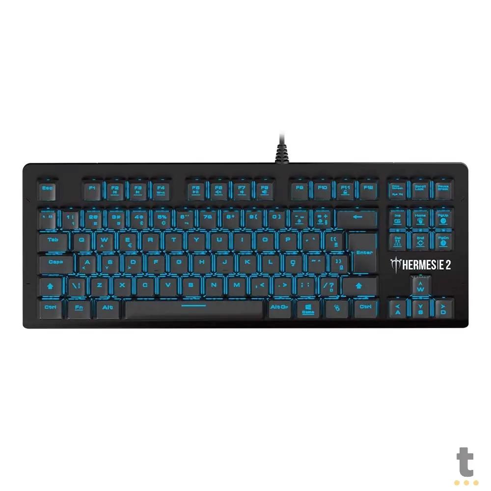 Teclado Gamer Mecanico Gamdias Led Azul Preto - HERMES E2 BLUE (BR/RED) Truedata