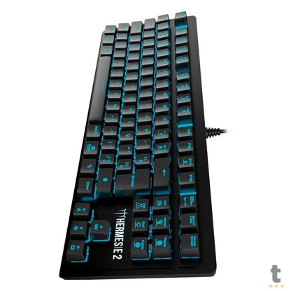 Teclado Gamer Mecanico Gamdias Led Azul Preto - HERMES E2 BLUE (BR/RED) Truedata