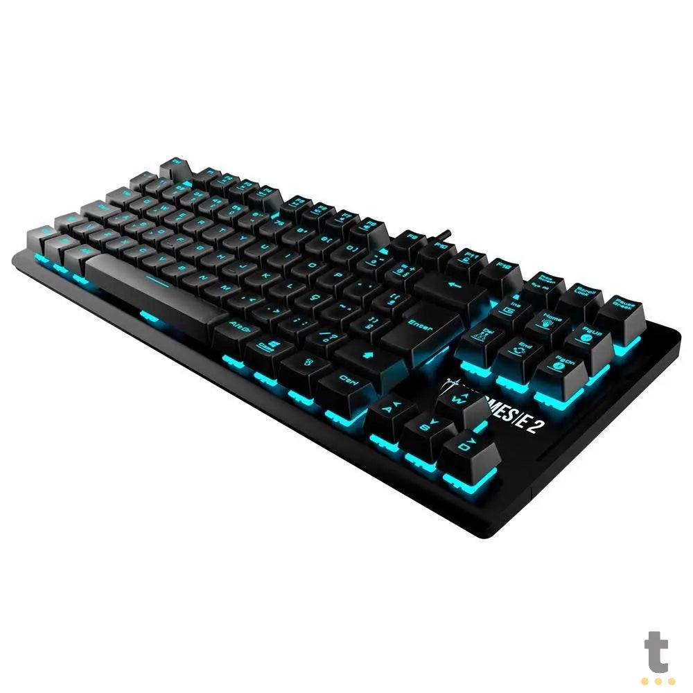 Teclado Gamer Mecanico Gamdias Led Azul Preto - HERMES E2 BLUE (BR/RED) Truedata