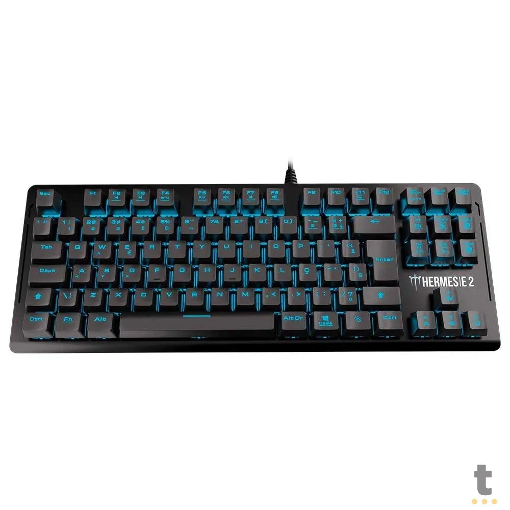 Teclado Gamer Mecanico Gamdias Led Azul Preto - HERMES E2 BLUE (BR/RED) Truedata
