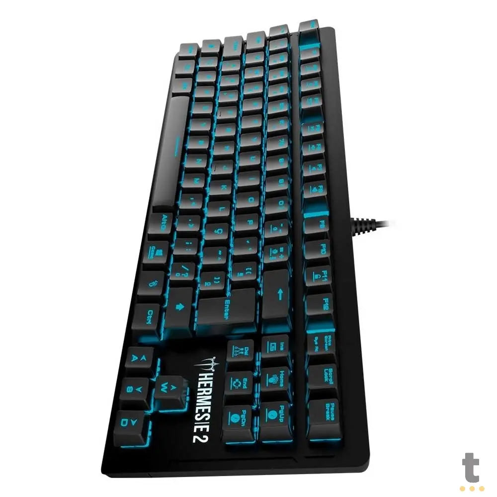 Teclado Gamer Mecanico Gamdias Led Azul Preto - HERMES E2 BLUE (BR/RED) Truedata