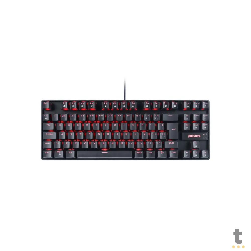 Teclado Gamer Mecanico PCYes TKL Neron Outemu Blue Hotswap Led Vermelho - PNOHBLV Truedata