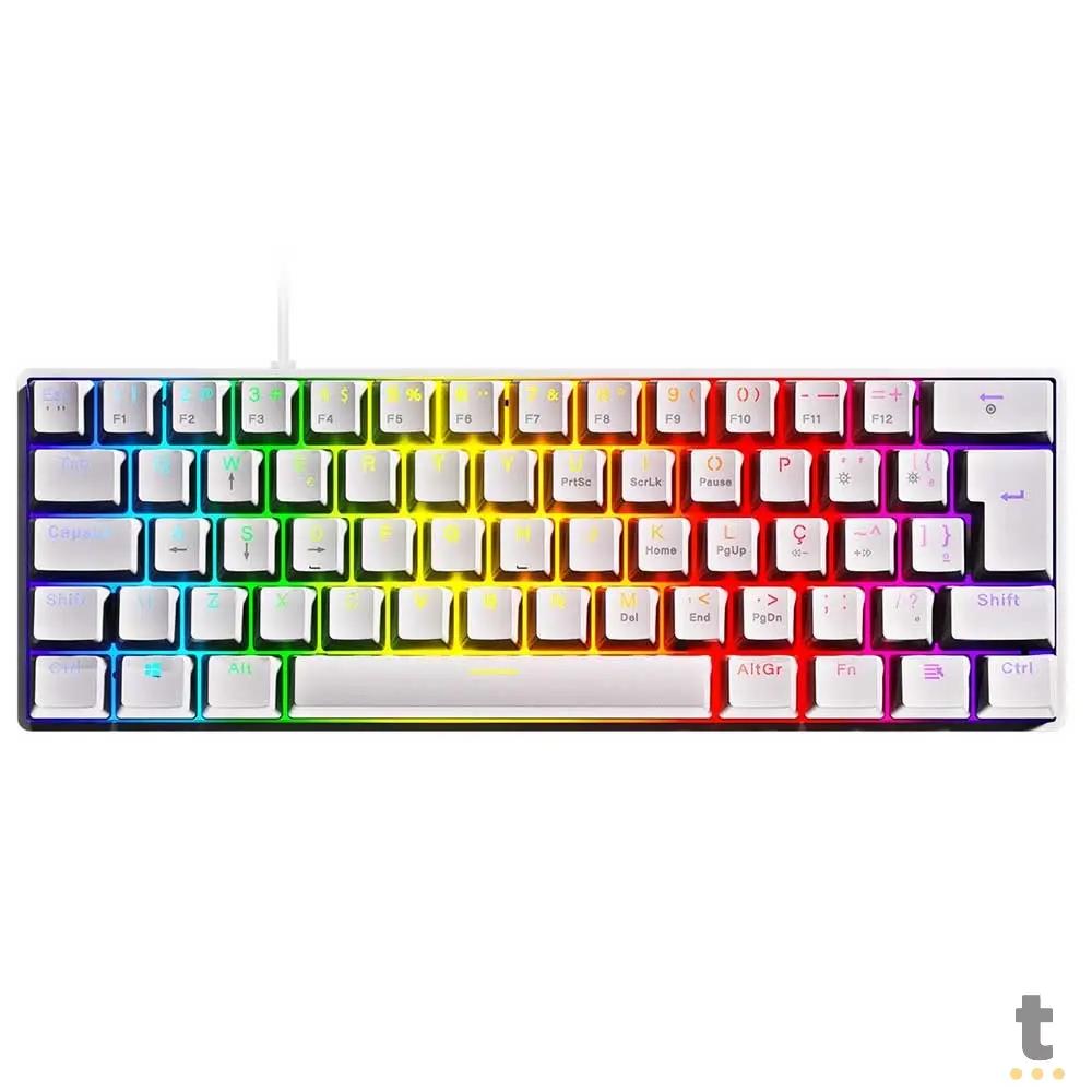 Teclado Gamer Mecanico PCYes Zot Outemu Blue Hotswap Abnt2 RGB Branco - PZWOHBLRGB Truedata