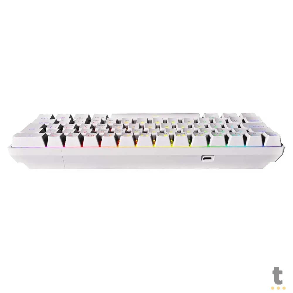Teclado Gamer Mecanico PCYes Zot Outemu Blue Hotswap Abnt2 RGB Branco - PZWOHBLRGB Truedata