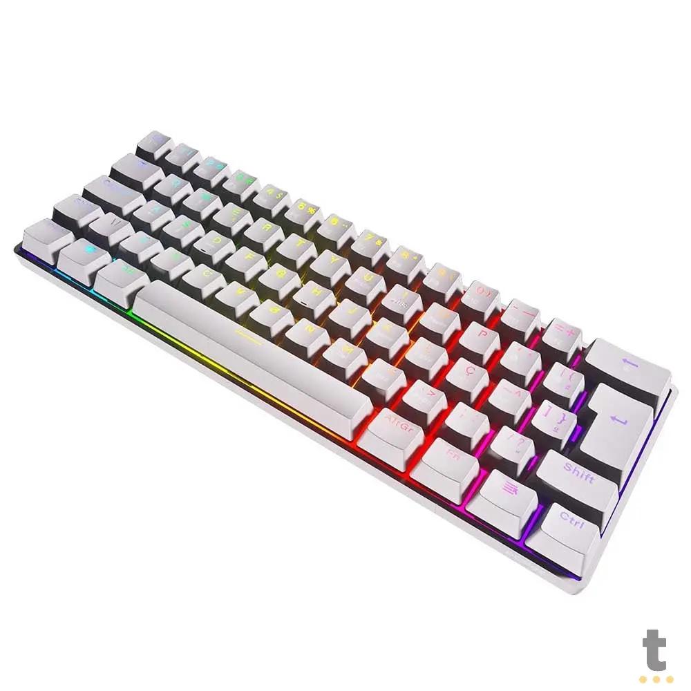 Teclado Gamer Mecanico PCYes Zot Outemu Blue Hotswap Abnt2 RGB Branco - PZWOHBLRGB Truedata
