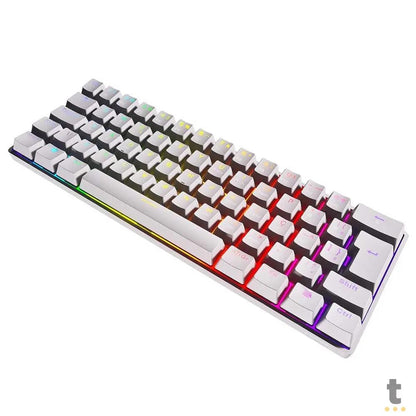 Teclado Gamer Mecanico PCYes Zot Outemu Blue Hotswap Abnt2 RGB Branco - PZWOHBLRGB Truedata
