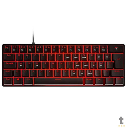 Teclado Gamer Mecanico PCYes Zot Outemu Brown Hotswap Abnt2 Led Vermelho Preto - PZOHBWV Truedata
