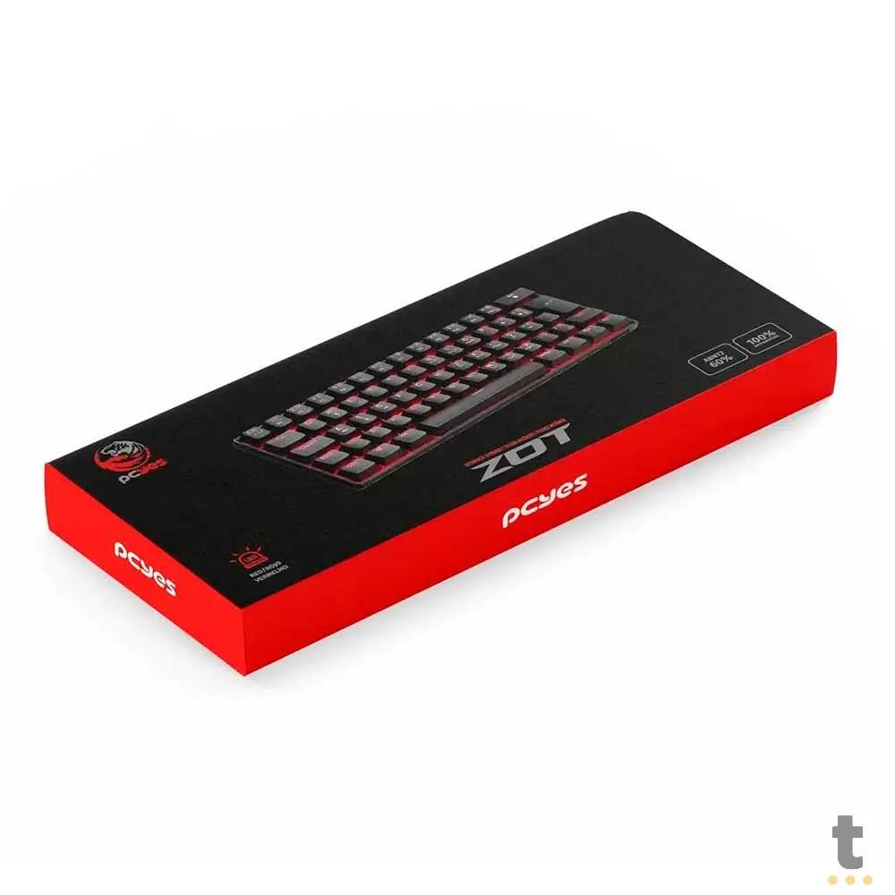 Teclado Gamer Mecanico PCYes Zot Outemu Brown Hotswap Abnt2 Led Vermelho Preto - PZOHBWV Truedata