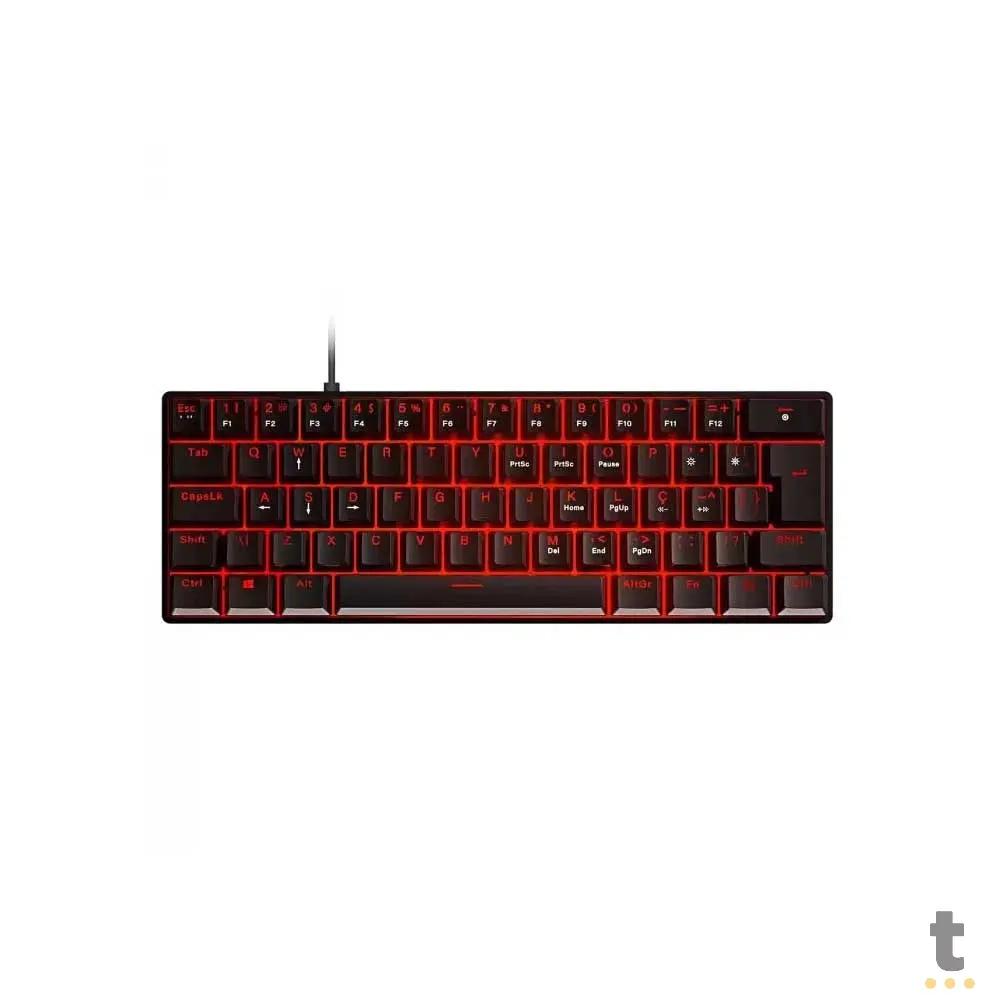 Teclado Gamer Mecanico PCYes Zot Outemu Brown Hotswap Abnt2 Led Vermelho Preto - PZOHBWV Truedata