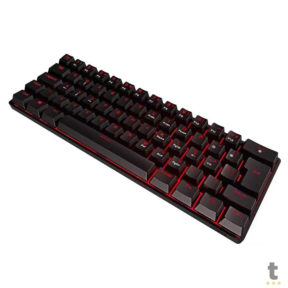 Teclado Gamer Mecanico PCYes Zot Outemu Brown Hotswap Abnt2 Led Vermelho Preto - PZOHBWV Truedata