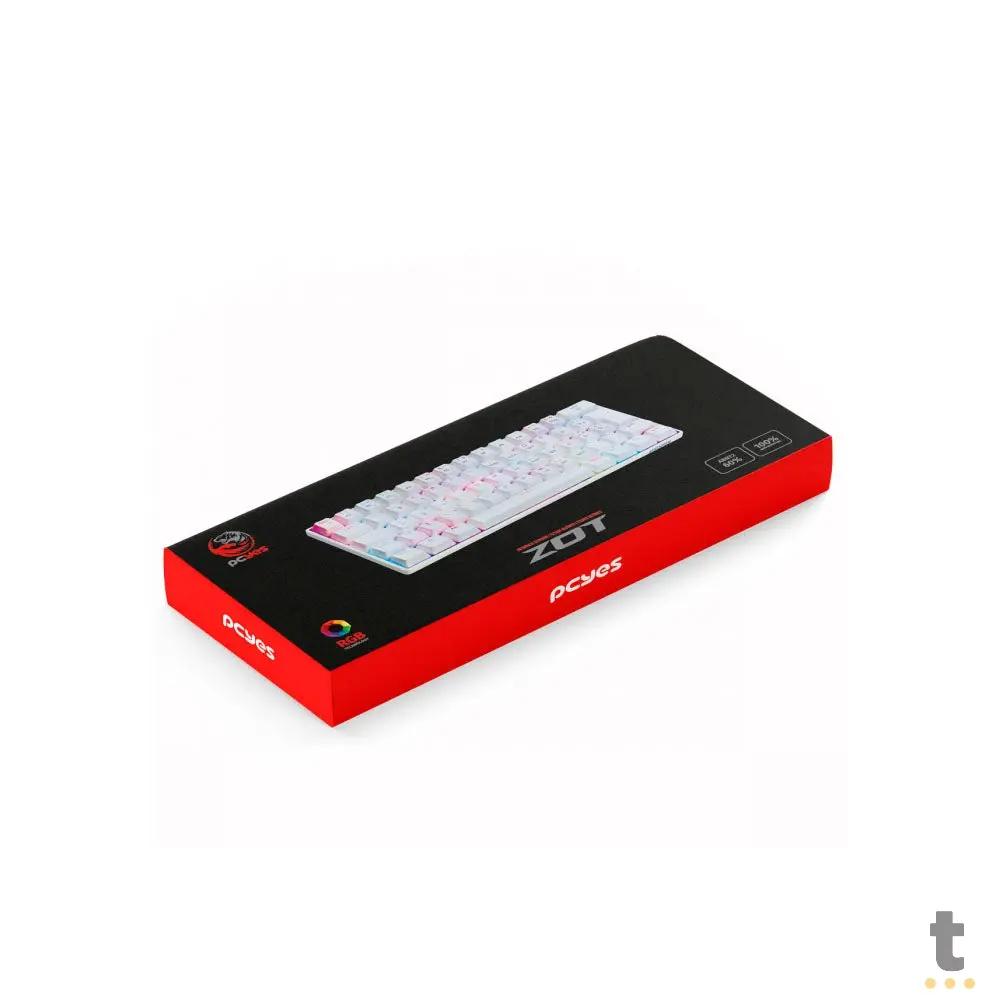 Teclado Gamer Mecanico PCYes Zot Outemu Brown Hotswap RGB Branco - PZWOHBWRGB Truedata