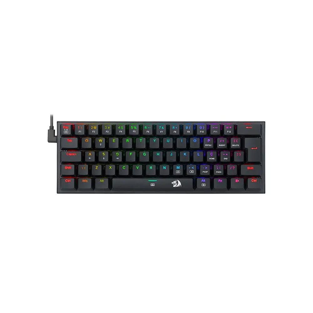 Teclado Gamer Mecânico Redragon Anivia RGB Switch Marrom Preto - K614-RGB (PT-BROWN) Truedata