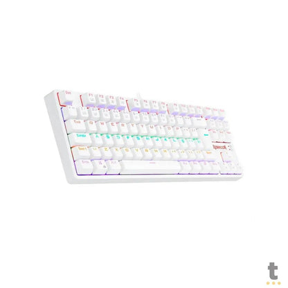 Teclado Gamer Mecânico Redragon Daksa Lunar Branco Rainbow Switch Blue - K576W-R (PT-BLUE) Truedata