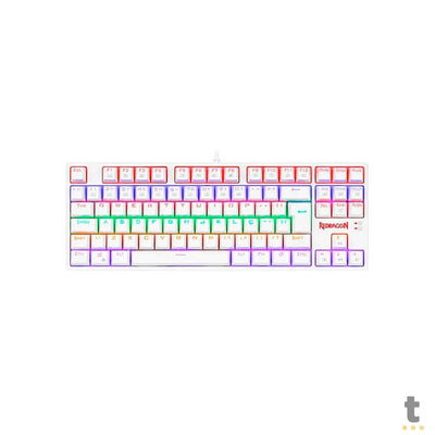 Teclado Gamer Mecânico Redragon Daksa Lunar Branco Rainbow Switch Blue - K576W-R (PT-BLUE)