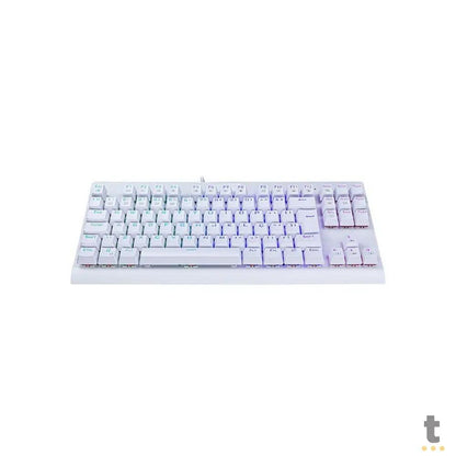 Teclado Gamer Mecânico Redragon Dark Avenger Lunar White RGB Branco - K568W-RGB - Switch Blue Truedata