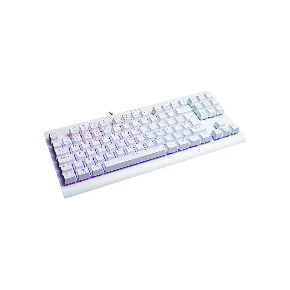 Teclado Gamer Mecânico Redragon Dark Avenger Lunar White RGB Branco - K568W-RGB - Switch Red Truedata