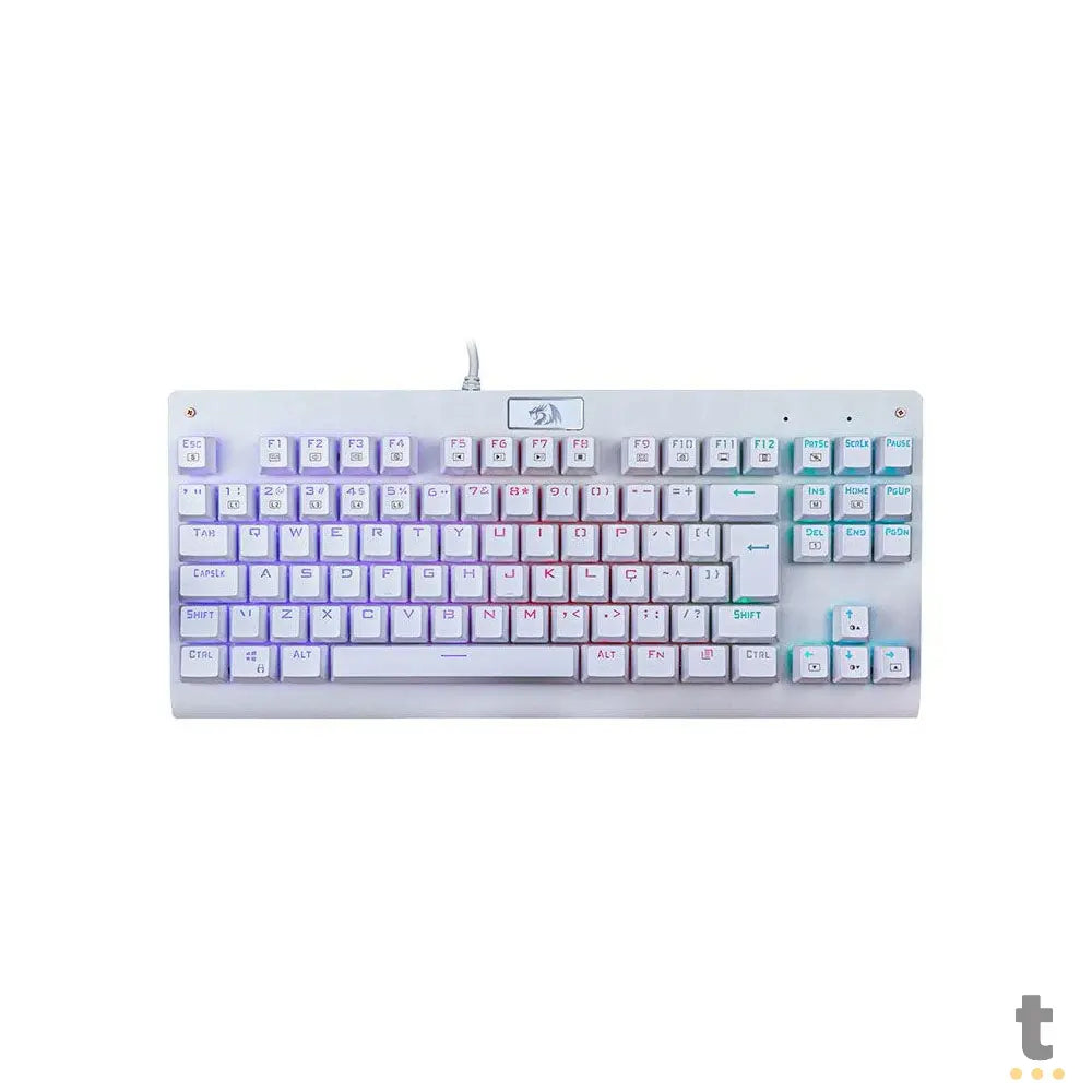 Teclado Gamer Mecânico Redragon Dark Avenger RGB Branco - K568W-RGB - Switch Brown Truedata