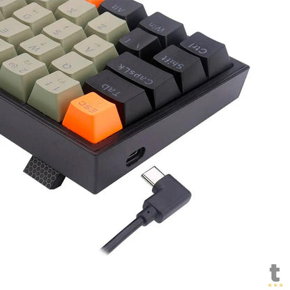 Teclado Gamer Mecânico Redragon Fizz Laranja / Cinza / Preto RGB Switch Marrom - K617RGB-OG GY BK Truedata