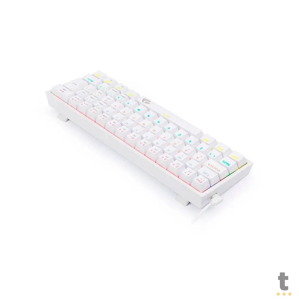 Teclado Gamer Mecanico Redragon Fizz RGB Branco Switch Azul - K617-R-W (PT-BLUE) Truedata