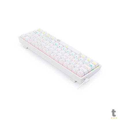 Teclado Gamer Mecanico Redragon Fizz RGB Branco Switch Azul - K617-R-W (PT-BLUE) Truedata