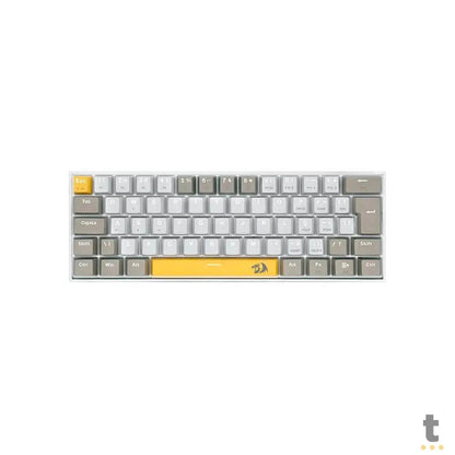 Teclado Gamer Mecânico Redragon Lakshmi Daylight Led Branco Switch Marrom - K606-YL GY WT (PT-BR) Truedata