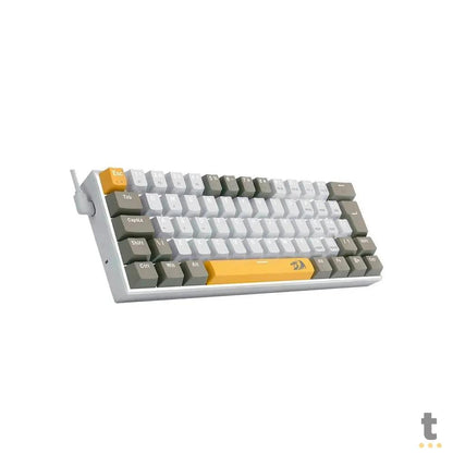 Teclado Gamer Mecânico Redragon Lakshmi Daylight Led Branco Switch Marrom - K606-YL GY WT (PT-BR) Truedata