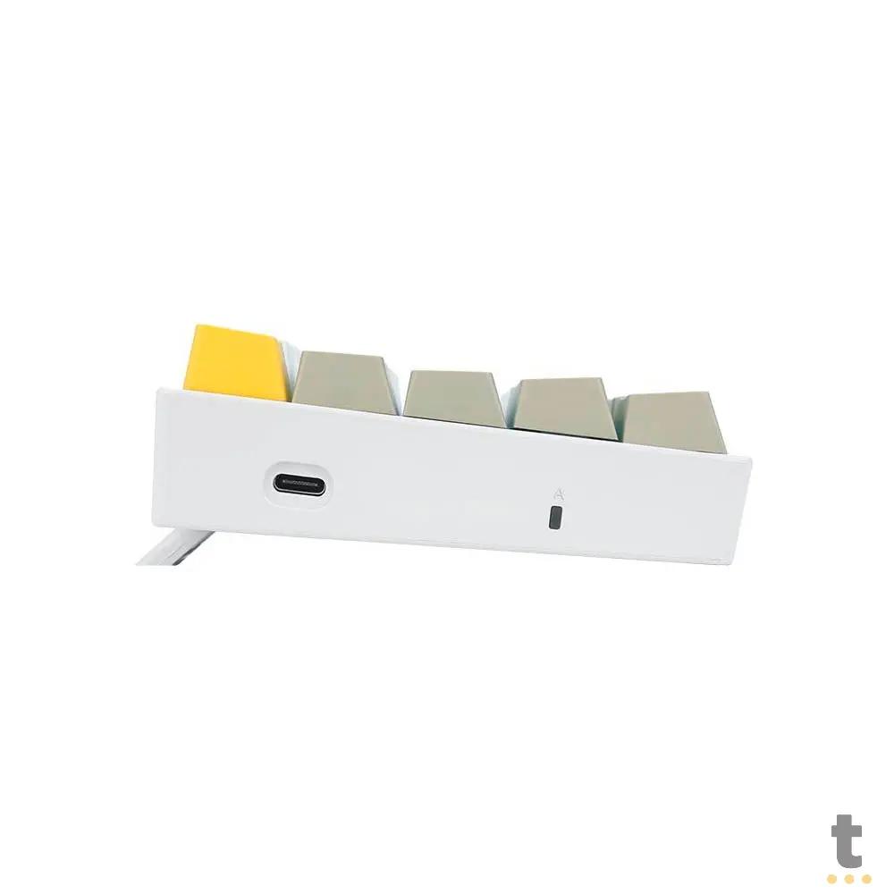 Teclado Gamer Mecânico Redragon Lakshmi Daylight Led Branco Switch Marrom - K606-YL GY WT (PT-BR) Truedata