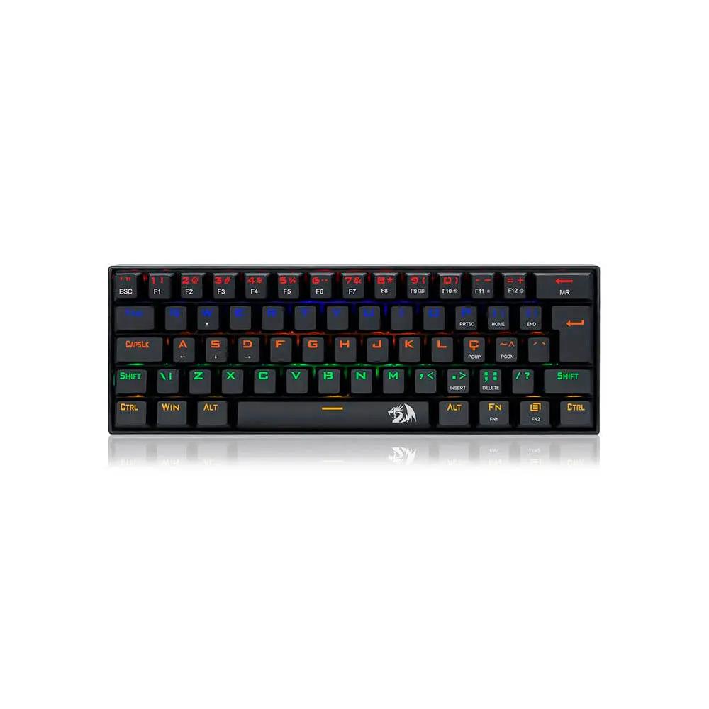 Teclado Gamer Mecânico Redragon Lakshmi Rainbow Preto Switch Preto - K606R (PT-BLACK) Truedata