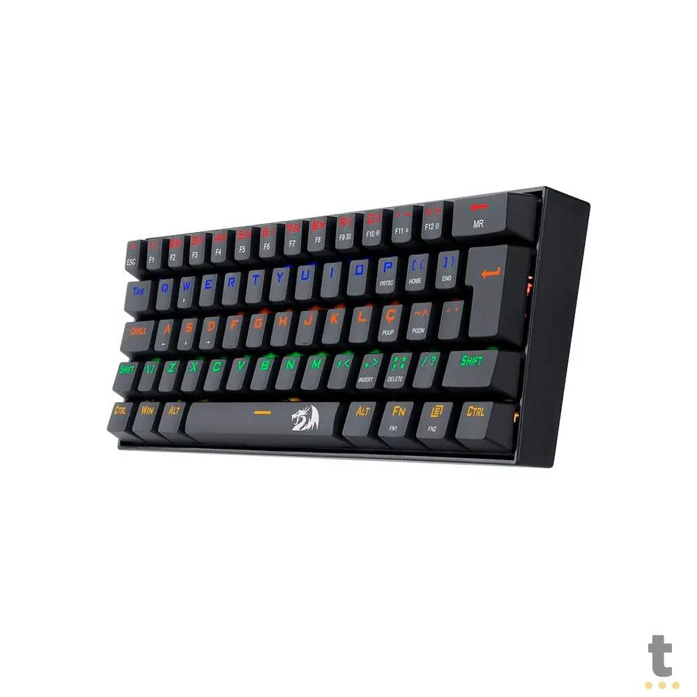 Teclado Gamer Mecânico Redragon Lakshmi Rainbow Preto Switch Preto - K606R (PT-BLACK) Truedata