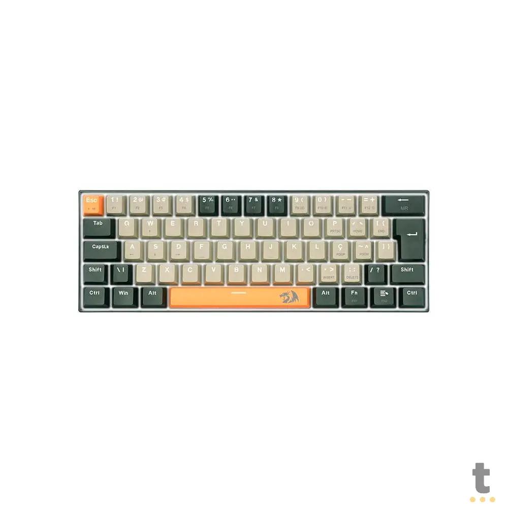 Teclado Gamer Mecânico Redragon Lakshmi Sunrise Led Branco Switch Marrom - K606-OG GY BK (PT-BR) Truedata