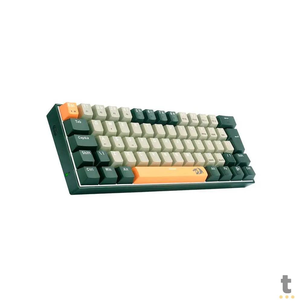 Teclado Gamer Mecânico Redragon Lakshmi Sunrise Led Branco Switch Marrom - K606-OG GY BK (PT-BR) Truedata
